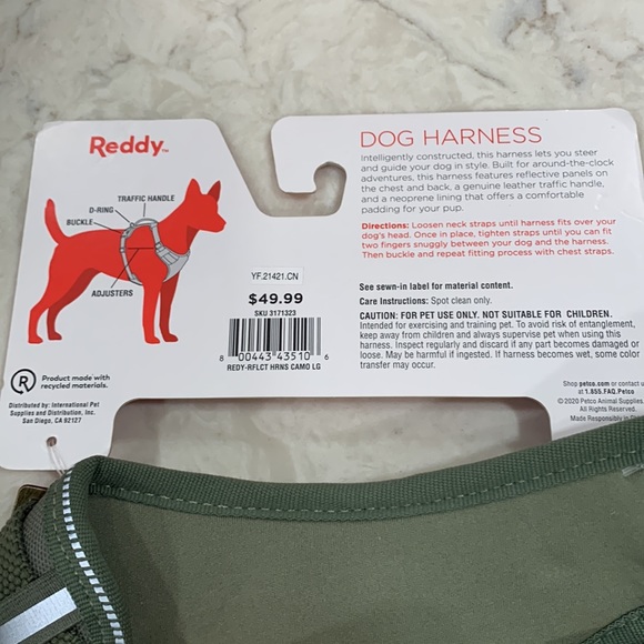 NWT Reddy Dog Harness Green Camouflage Sz LG & MD **BENEFITS ANIMAL RESCUE** - Picture 10 of 12